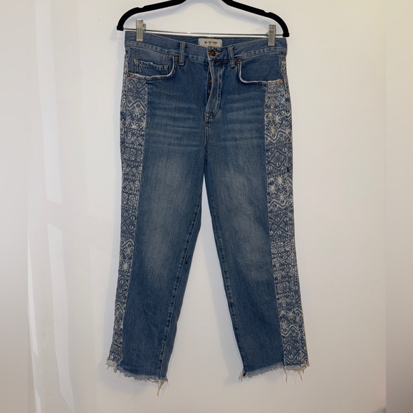 ✨ Free People We The Free Boyfriend Jeans | Aztec Side Panel | Sz 27 - Picture 4 of 15